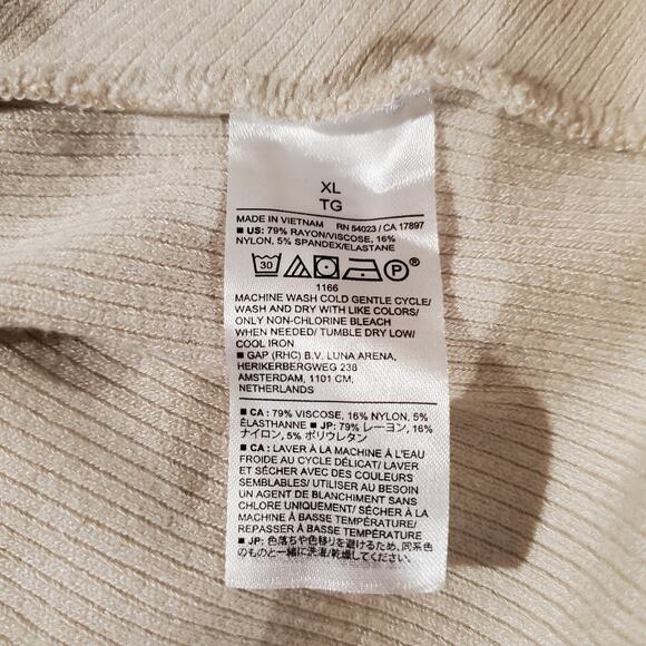 NWT Banana Republic Womens Cozy Ribbed V-Neck Wrap Top Size XL Natural Cream - Picture 7 of 10